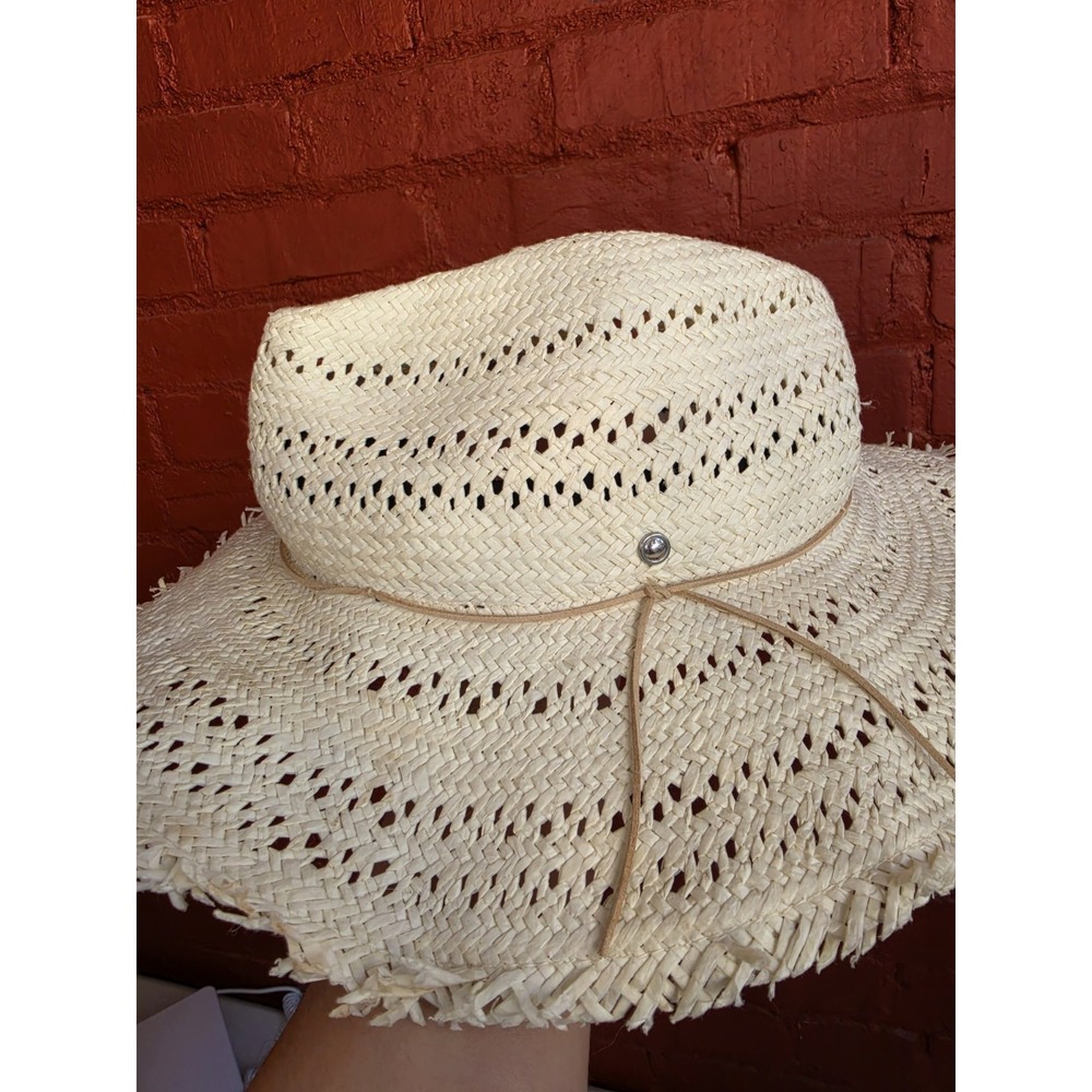 NWT New Rag & Bone Straw Hat Women's Nordstrom L Large Off White Cream - Picture 2 of 8